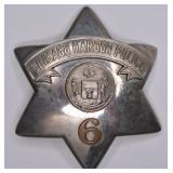 Obsolete Chicago Harbor Police Pie Plate Badge #6