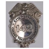 Obsolete Chicago Transit Authority Emergency Badge