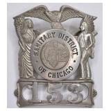 Obsolete Chicago Sanitary District Cap Badge #153