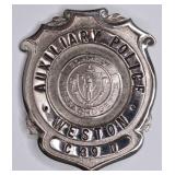 Obsolete Weston Mass. Auxiliary Police Badge