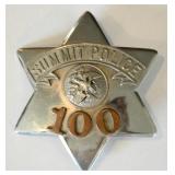 Obsolete Summit Illinois Police Pie Plate Badge