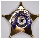 Obsolete Missouri Pacific RR Police Captain Badge