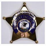 Obsolete Missouri Pacific RR Police Lt  Badge #51