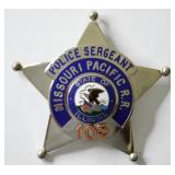 Obsolete Missouri Pacific RR Police Sergeant Badge