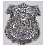 Obsolete Firestone Police Badge #251