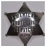 Obsolete American Protective Services Badge