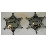 Pair Of Illinois State Police Badges
