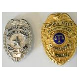(2) Obsolete Aurora Mall Colorado Security Badges
