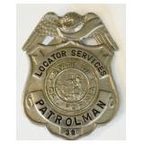 Obsolete California Locator Services Patrol Badge