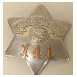 Obsolete Brookfield ILL. Police Pie Plate Badge