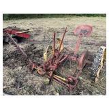 Antique IH sickle bar mower, iron wheels