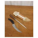 N4 skinning knife Sharpener and sheath