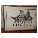 P5 watercolor print Indians on horses by Carol