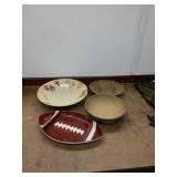 XX nice football platter 14in with spaghetti Bowl