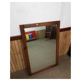 XX wooden framed wall mirror 42 inch by 28 in