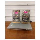 Q4 Memorex DVD compact disc player and two cable