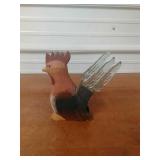 Xx  10 inch tall rooster with glass tail