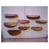 N5 (8) Wood Slab Shelves 9"-10" Wide x 3"-6" Deep