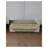 P5 faith hope love wall plaque 20 in by 8 in