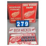 4 Red Wings Signs Red wings parking