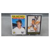 (2) Don Mattingly Baseball Cards ï¿½ 1986 & 1991