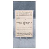 Babe Ruth Boys Club Member Card Contest coupon