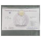 2007 Presidential dollar W/ COA