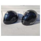 2 Nice black motorcycle helmets (XL and Med)