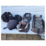 Assorted motorcycle cargo containers soft sided