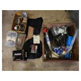 Large wood box with tools and bags SEE PICTURE