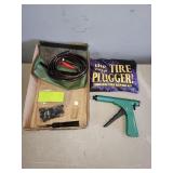 Tire plugged and small jumper cables