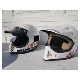 Two vintage helmets medium