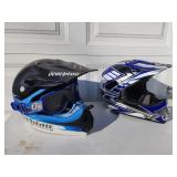 Two dirt bike off road helmets medium
