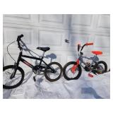 Two children's dirt bikes used visible rust