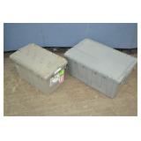 2pcs Heavy Duty Flip Top Plastic Totes