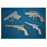 Lot of 4 Vintage Toy Cap Gun Pistols