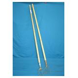 2pcs Vintage 5 Tine Frog Gigging Spears