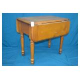 Knotty Pine Double Drop Leaf Side Table w/ Drawer