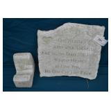 12" Square Stone Memorial Plaque w/ Stand