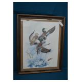 JF Landenberger Print Mallards in Flight Signed