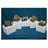 5pcs Hawthorne Village Lighted Christmas Houses