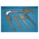 Lot 5pcs Various Pipe Wrenches