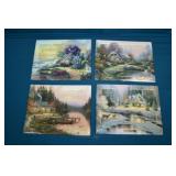 4pc Bradford Ex. Thomas Kinkade 4 Seasons Plates