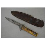 Hand Made Antique Stag Handle Knife & Sheath