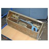 34" Antique Saw Box w/ Numerous Hand Saws