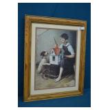 Lg Norman Rockwell Print Painting the Little House