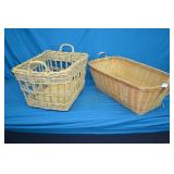 2 Large Antique Cane, Whicker, Rutan Baskets