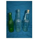 3pcs Antique Glass Beer Bottles