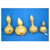 Lot of 4pcs Dried Gourd Bird Houses