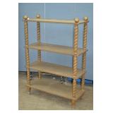 4 Tier Wood Spindle Style Shelf Unit
